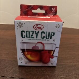 Cozy Cup Tea‎ Infuser Silicone Red Mittens By Genuine Fred 2022 New Opened Box